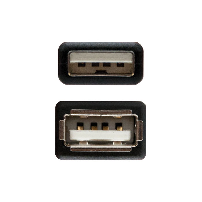 Nanocable Cable Prolongador USB 2.0 Macho a Hembra 1m Negro